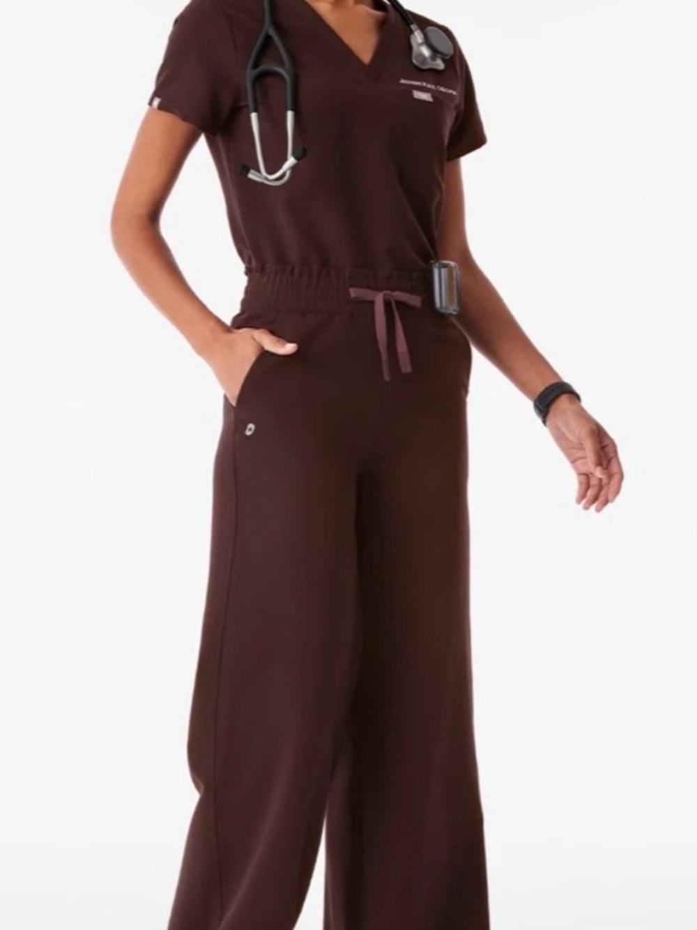 FIGS Women's Allison Wide-Leg Scrub Pants - espresso SP